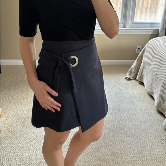 Loft navy suede wrap skirt - Picture 2 of 4